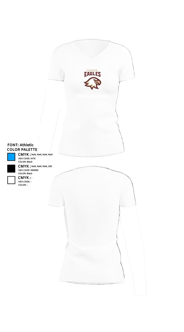 Womens Short Sleeve Vneck Shirt, Sharon Eagles Swimming, Swimming, Teamtime, Team time, sublimation, custom sports apparel, team uniforms, spirit wear, spiritwear, sports uniforms, custom shirts, team store, custom team store, fundraiser sports, apparel fundraiser