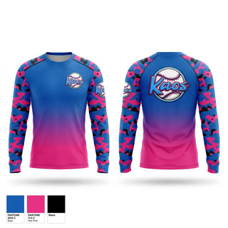 Long Sleeve Performance Shirt, KAOS, Baseball, Teamtime, Team time, sublimation, custom sports apparel, team uniforms, spirit wear, spiritwear, sports uniforms, custom shirts, team store, custom team store, fundraiser sports, apparel fundraiser