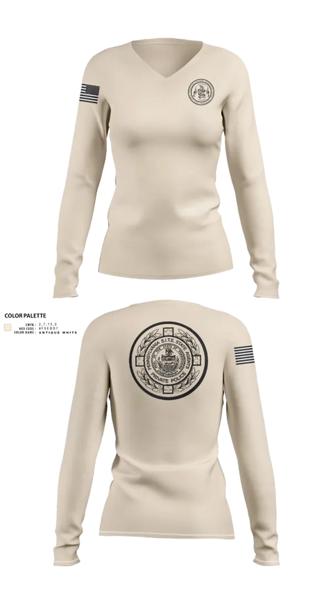 Womens Long Sleeve Vneck Shirt, PA S.I.T.E. STATE AGENTS PRIVATE POLICE, , Teamtime, Team time, sublimation, custom sports apparel, team uniforms, spirit wear, spiritwear, sports uniforms, custom shirts, team store, custom team store, fundraiser sports, apparel fundraiser
