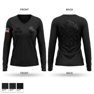 Womens Long Sleeve Vneck Shirt, HHC 3SFG, Army, Teamtime, Team time, sublimation, custom sports apparel, team uniforms, spirit wear, spiritwear, sports uniforms, custom shirts, team store, custom team store, fundraiser sports, apparel fundraiser