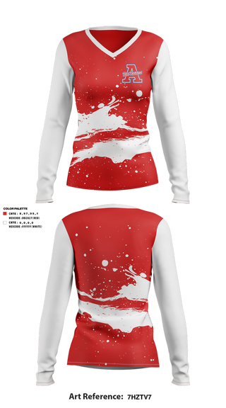 Womens Long Sleeve Vneck Shirt, TW ANDREWS, , Teamtime, Team time, sublimation, custom sports apparel, team uniforms, spirit wear, spiritwear, sports uniforms, custom shirts, team store, custom team store, fundraiser sports, apparel fundraiser