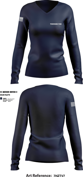 Womens Long Sleeve Vneck Shirt, Townsend Fire, , Teamtime, Team time, sublimation, custom sports apparel, team uniforms, spirit wear, spiritwear, sports uniforms, custom shirts, team store, custom team store, fundraiser sports, apparel fundraiser