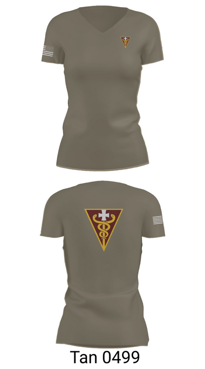 3D THEATER MEDICAL COMMAND 14799833 Women's Short Sleeve V-neck Shirt - 68