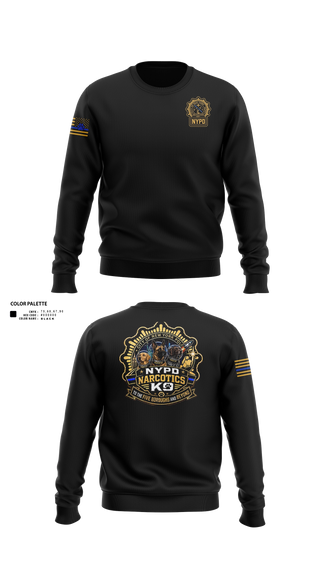 Crew Neck Sweatshirt, NYPD NARCOTICS K9, Police, Teamtime, Team time, sublimation, custom sports apparel, team uniforms, spirit wear, spiritwear, sports uniforms, custom shirts, team store, custom team store, fundraiser sports, apparel fundraiser