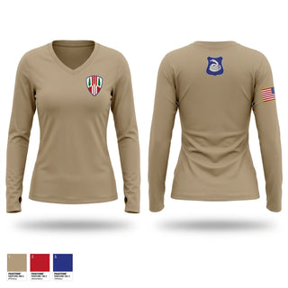 Womens Long Sleeve Vneck Shirt, 1569th MTC, National Guard, Teamtime, Team time, sublimation, custom sports apparel, team uniforms, spirit wear, spiritwear, sports uniforms, custom shirts, team store, custom team store, fundraiser sports, apparel fundraiser