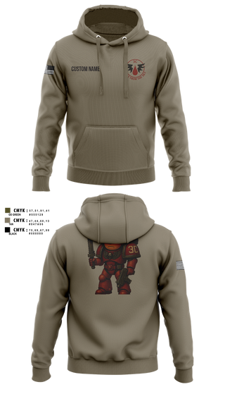 Hoodie, CCo, 1-508PIR (OG), Army, Teamtime, Team time, sublimation, custom sports apparel, team uniforms, spirit wear, spiritwear, sports uniforms, custom shirts, team store, custom team store, fundraiser sports, apparel fundraiser