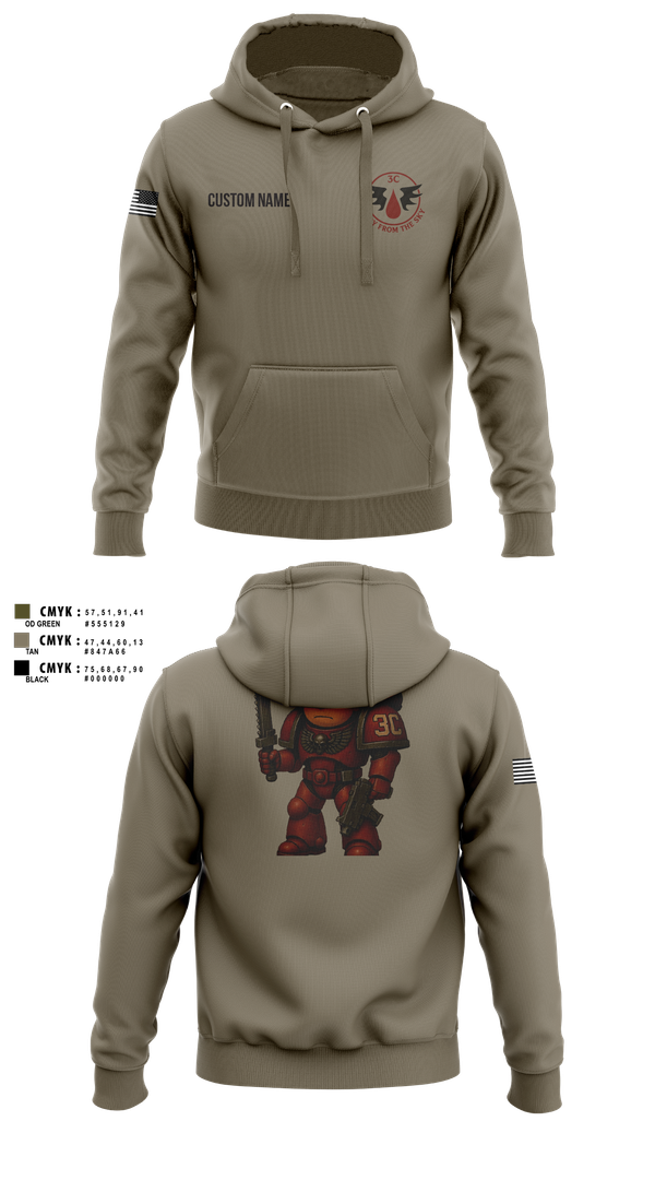 Hoodie, CCo, 1-508PIR (OG), Army, Teamtime, Team time, sublimation, custom sports apparel, team uniforms, spirit wear, spiritwear, sports uniforms, custom shirts, team store, custom team store, fundraiser sports, apparel fundraiser