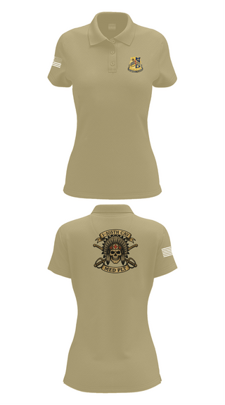 Womens Short Sleeve Performance Polo, 1-105th cavalry, Army, Teamtime, Team time, sublimation, custom sports apparel, team uniforms, spirit wear, spiritwear, sports uniforms, custom shirts, team store, custom team store, fundraiser sports, apparel fundraiser