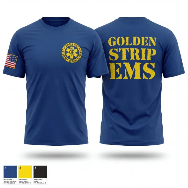 Old School Cotton Feel Shirt, Golden Strip Career Center, EMS/EMT, Teamtime, Team time, sublimation, custom sports apparel, team uniforms, spirit wear, spiritwear, sports uniforms, custom shirts, team store, custom team store, fundraiser sports, apparel fundraiser