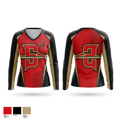 Grove City Spartans Women's Long Sleeve V-neck Shirt - 1