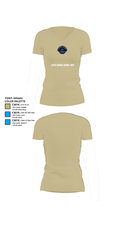 CCPD CRIME SCENE UNIT 32519343 Women's Short Sleeve V-neck Shirt - 80