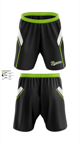 Athletic Shorts With Pockets, Possums, Baseball, Teamtime, Team time, sublimation, custom sports apparel, team uniforms, spirit wear, spiritwear, sports uniforms, custom shirts, team store, custom team store, fundraiser sports, apparel fundraiser