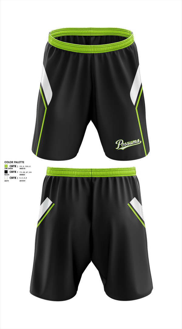 Athletic Shorts With Pockets, Possums, Baseball, Teamtime, Team time, sublimation, custom sports apparel, team uniforms, spirit wear, spiritwear, sports uniforms, custom shirts, team store, custom team store, fundraiser sports, apparel fundraiser