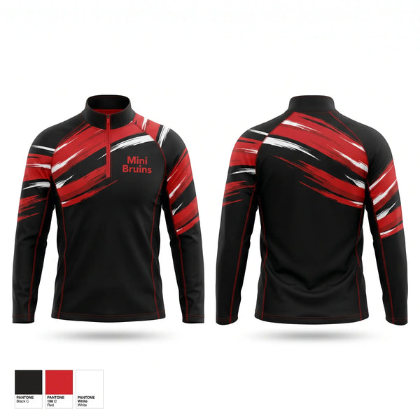 Quarter Zip Jacket, Mini Bruins, Cheer, Teamtime, Team time, sublimation, custom sports apparel, team uniforms, spirit wear, spiritwear, sports uniforms, custom shirts, team store, custom team store, fundraiser sports, apparel fundraiser