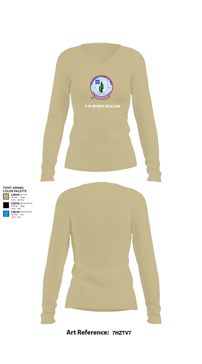 2-35 Infantry Batallion 77036654 Women's Long Sleeve V-neck Shirt - 82