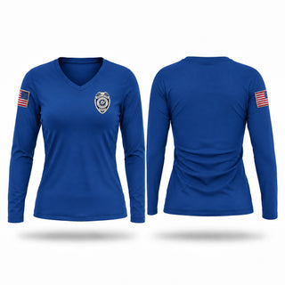 Womens Long Sleeve Vneck Shirt, Bravo, Police, Teamtime, Team time, sublimation, custom sports apparel, team uniforms, spirit wear, spiritwear, sports uniforms, custom shirts, team store, custom team store, fundraiser sports, apparel fundraiser