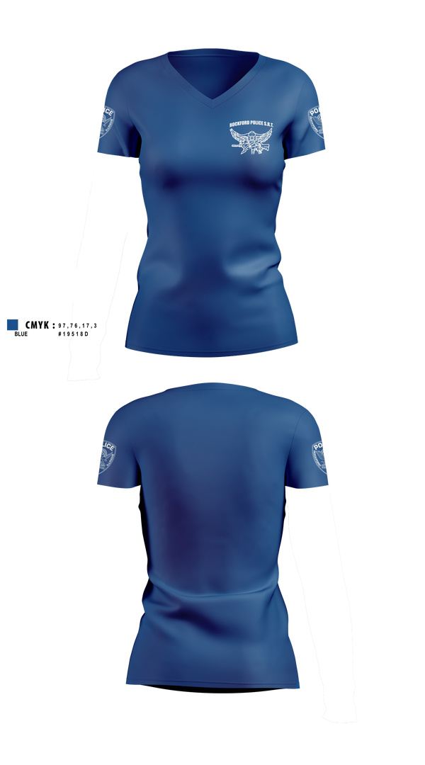 Womens Short Sleeve Vneck Shirt, Rockford Police S.R.T., Police, Teamtime, Team time, sublimation, custom sports apparel, team uniforms, spirit wear, spiritwear, sports uniforms, custom shirts, team store, custom team store, fundraiser sports, apparel fundraiser