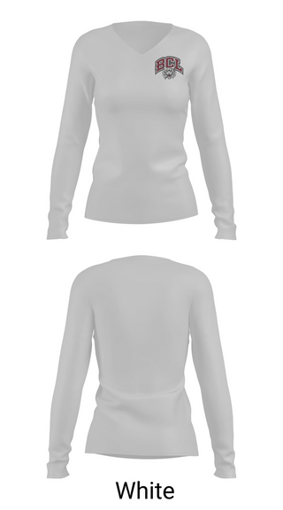 Womens Long Sleeve Vneck Shirt, Bishop Conaty - Our Lady of Loretto Golf, Golf, Teamtime, Team time, sublimation, custom sports apparel, team uniforms, spirit wear, spiritwear, sports uniforms, custom shirts, team store, custom team store, fundraiser sports, apparel fundraiser