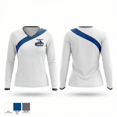 University of Massachusetts Boston Tennis 68613447 Women's Long Sleeve V-neck Shirt - 1