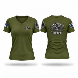 Womens Short Sleeve Vneck Shirt, Smyth County Sheriff’s Office S.E.R.T., Police, Teamtime, Team time, sublimation, custom sports apparel, team uniforms, spirit wear, spiritwear, sports uniforms, custom shirts, team store, custom team store, fundraiser sports, apparel fundraiser