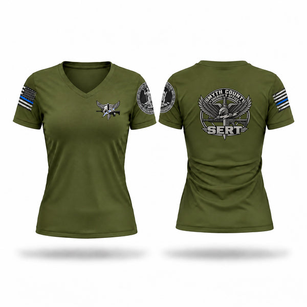 Smyth County Sheriff’s Office S.E.R.T. Women's Short Sleeve V-neck Shirt - 1