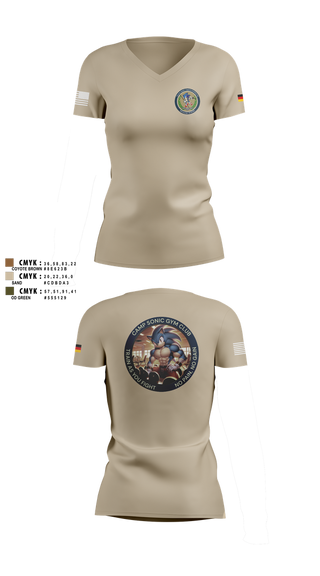 Womens Short Sleeve Vneck Shirt, DEU EinsKtgt CD/CBI, , Teamtime, Team time, sublimation, custom sports apparel, team uniforms, spirit wear, spiritwear, sports uniforms, custom shirts, team store, custom team store, fundraiser sports, apparel fundraiser