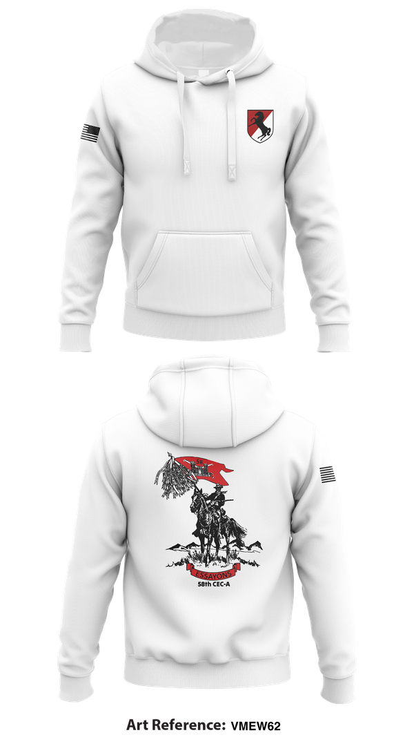 Hoodie, 58th CEC-A, Army, Teamtime, Team time, sublimation, custom sports apparel, team uniforms, spirit wear, spiritwear, sports uniforms, custom shirts, team store, custom team store, fundraiser sports, apparel fundraiser