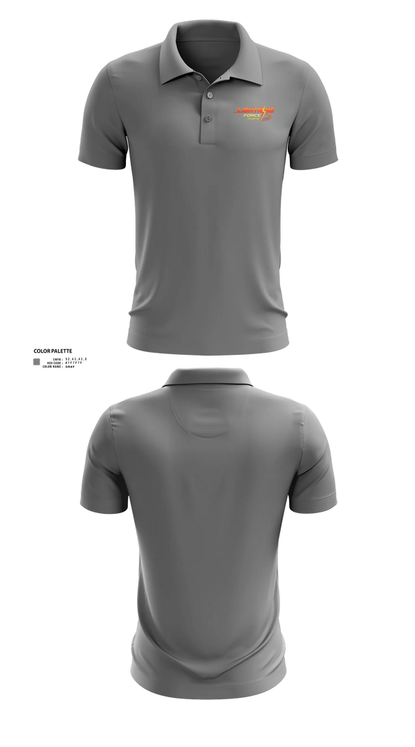 Short Sleeve Performance Polo, Lightning Force Athletics, Track & Field, Teamtime, Team time, sublimation, custom sports apparel, team uniforms, spirit wear, spiritwear, sports uniforms, custom shirts, team store, custom team store, fundraiser sports, apparel fundraiser
