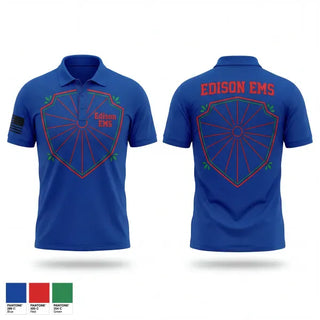 Short Sleeve Performance Polo, Edison EMS, EMS/EMT, Teamtime, Team time, sublimation, custom sports apparel, team uniforms, spirit wear, spiritwear, sports uniforms, custom shirts, team store, custom team store, fundraiser sports, apparel fundraiser