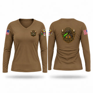 Womens Long Sleeve Vneck Shirt, 73rd WMD/CST, National Guard, Teamtime, Team time, sublimation, custom sports apparel, team uniforms, spirit wear, spiritwear, sports uniforms, custom shirts, team store, custom team store, fundraiser sports, apparel fundraiser