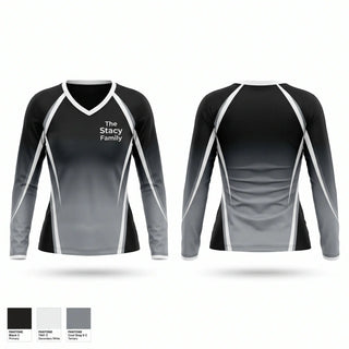 Womens Long Sleeve Vneck Shirt, The Stacy Family, E-Sports, Teamtime, Team time, sublimation, custom sports apparel, team uniforms, spirit wear, spiritwear, sports uniforms, custom shirts, team store, custom team store, fundraiser sports, apparel fundraiser