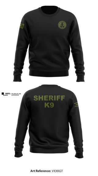 Crew Neck Sweatshirt, Franklin County Sheriff Office K9, Police, Teamtime, Team time, sublimation, custom sports apparel, team uniforms, spirit wear, spiritwear, sports uniforms, custom shirts, team store, custom team store, fundraiser sports, apparel fundraiser