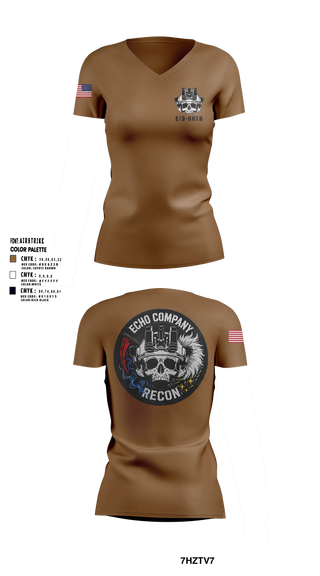 Womens Short Sleeve Vneck Shirt, ECHO COMPANY, 3-60TH IN, Army, Teamtime, Team time, sublimation, custom sports apparel, team uniforms, spirit wear, spiritwear, sports uniforms, custom shirts, team store, custom team store, fundraiser sports, apparel fundraiser