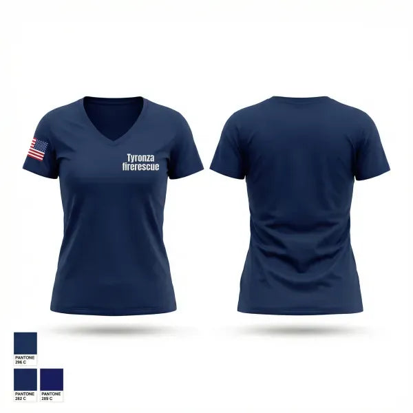 Tyronza fire/rescue 19146650 Women's Short Sleeve V-neck Shirt - 1