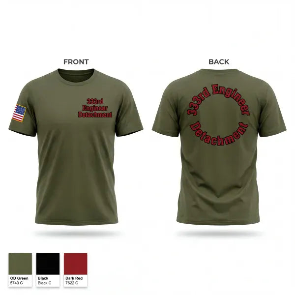 Old School Cotton Feel Shirt, 333rd Engineer Detachment, Army, Teamtime, Team time, sublimation, custom sports apparel, team uniforms, spirit wear, spiritwear, sports uniforms, custom shirts, team store, custom team store, fundraiser sports, apparel fundraiser