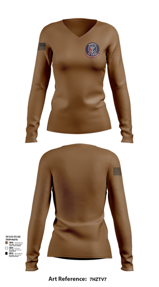 Womens Long Sleeve Vneck Shirt, NMRTC El Paso, , Teamtime, Team time, sublimation, custom sports apparel, team uniforms, spirit wear, spiritwear, sports uniforms, custom shirts, team store, custom team store, fundraiser sports, apparel fundraiser