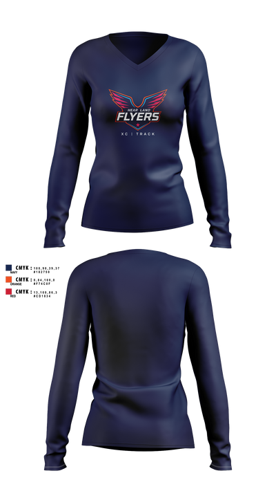 Heartland Flyers 65823739 Women's Long Sleeve V-neck Shirt - 3