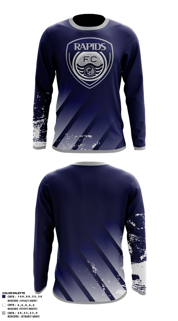 Long Sleeve Performance Shirt, Rapids FC, Men's Soccer, Teamtime, Team time, sublimation, custom sports apparel, team uniforms, spirit wear, spiritwear, sports uniforms, custom shirts, team store, custom team store, fundraiser sports, apparel fundraiser