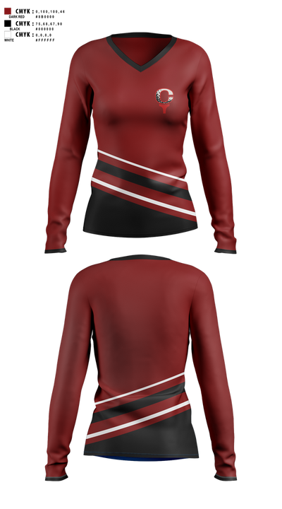 Kings 53229765 Women's Long Sleeve V-neck Shirt - 1