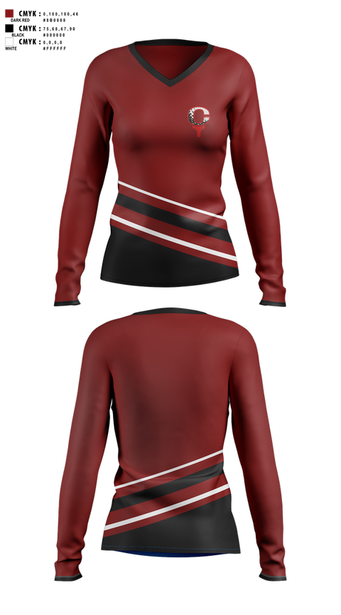 Womens Long Sleeve Vneck Shirt, Kings, Golf, Teamtime, Team time, sublimation, custom sports apparel, team uniforms, spirit wear, spiritwear, sports uniforms, custom shirts, team store, custom team store, fundraiser sports, apparel fundraiser