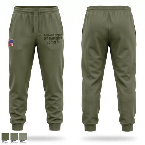 Sweatpants, 1st Marine Division HQ Battalion Comm Co, Marines, Teamtime, Team time, sublimation, custom sports apparel, team uniforms, spirit wear, spiritwear, sports uniforms, custom shirts, team store, custom team store, fundraiser sports, apparel fundraiser
