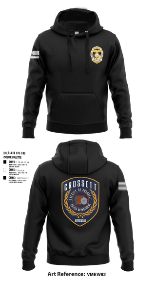 Hoodie, Crossett Police Department, Police, Teamtime, Team time, sublimation, custom sports apparel, team uniforms, spirit wear, spiritwear, sports uniforms, custom shirts, team store, custom team store, fundraiser sports, apparel fundraiser