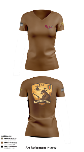 Womens Short Sleeve Vneck Shirt, 1-1 Attack Battalion, HHC, S2, Army, Teamtime, Team time, sublimation, custom sports apparel, team uniforms, spirit wear, spiritwear, sports uniforms, custom shirts, team store, custom team store, fundraiser sports, apparel fundraiser