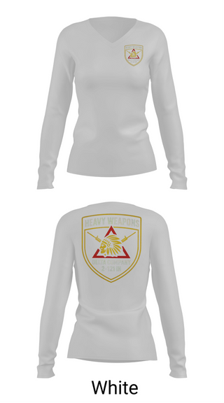Womens Long Sleeve Vneck Shirt, Co D 2-121 IN, Army, Teamtime, Team time, sublimation, custom sports apparel, team uniforms, spirit wear, spiritwear, sports uniforms, custom shirts, team store, custom team store, fundraiser sports, apparel fundraiser