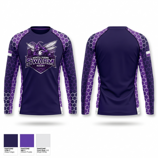Long Sleeve Performance Shirt, North Shore Swarm Rugby, Rugby, Teamtime, Team time, sublimation, custom sports apparel, team uniforms, spirit wear, spiritwear, sports uniforms, custom shirts, team store, custom team store, fundraiser sports, apparel fundraiser
