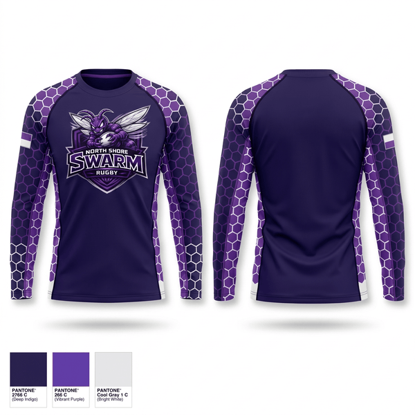 Long Sleeve Performance Shirt, North Shore Swarm Rugby, Rugby, Teamtime, Team time, sublimation, custom sports apparel, team uniforms, spirit wear, spiritwear, sports uniforms, custom shirts, team store, custom team store, fundraiser sports, apparel fundraiser