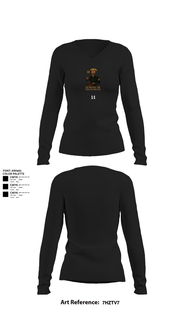Womens Long Sleeve Vneck Shirt, 1/1, Marines, Teamtime, Team time, sublimation, custom sports apparel, team uniforms, spirit wear, spiritwear, sports uniforms, custom shirts, team store, custom team store, fundraiser sports, apparel fundraiser
