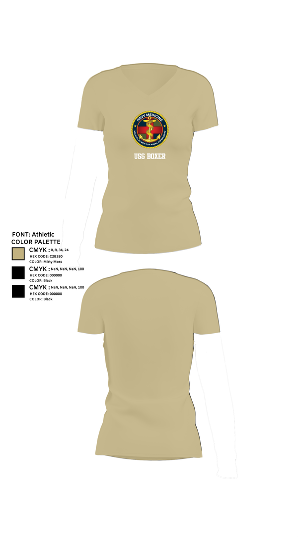 Womens Short Sleeve Vneck Shirt, USS Boxer, , Teamtime, Team time, sublimation, custom sports apparel, team uniforms, spirit wear, spiritwear, sports uniforms, custom shirts, team store, custom team store, fundraiser sports, apparel fundraiser