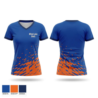 Wind Lake Owls Women's Short Sleeve V-neck Shirt - 1