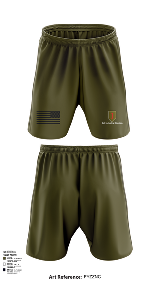 Athletic Shorts With Pockets, 1st Infantry Division, , Teamtime, Team time, sublimation, custom sports apparel, team uniforms, spirit wear, spiritwear, sports uniforms, custom shirts, team store, custom team store, fundraiser sports, apparel fundraiser
